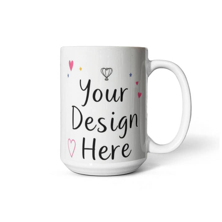 Weiße Keramik Tasse Personalisierbar