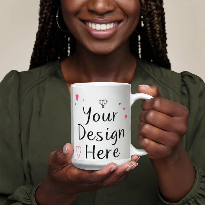 Weiße Keramik Tasse Personalisierbar