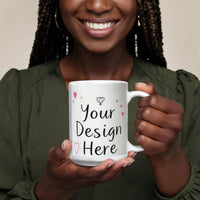 Weiße Keramik Tasse Personalisierbar